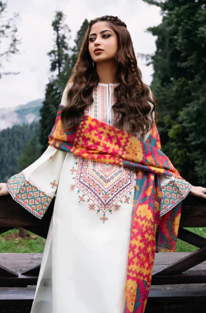 Noreen Luxury Embroidery Lawn Unstitched 3 Piece 03-B