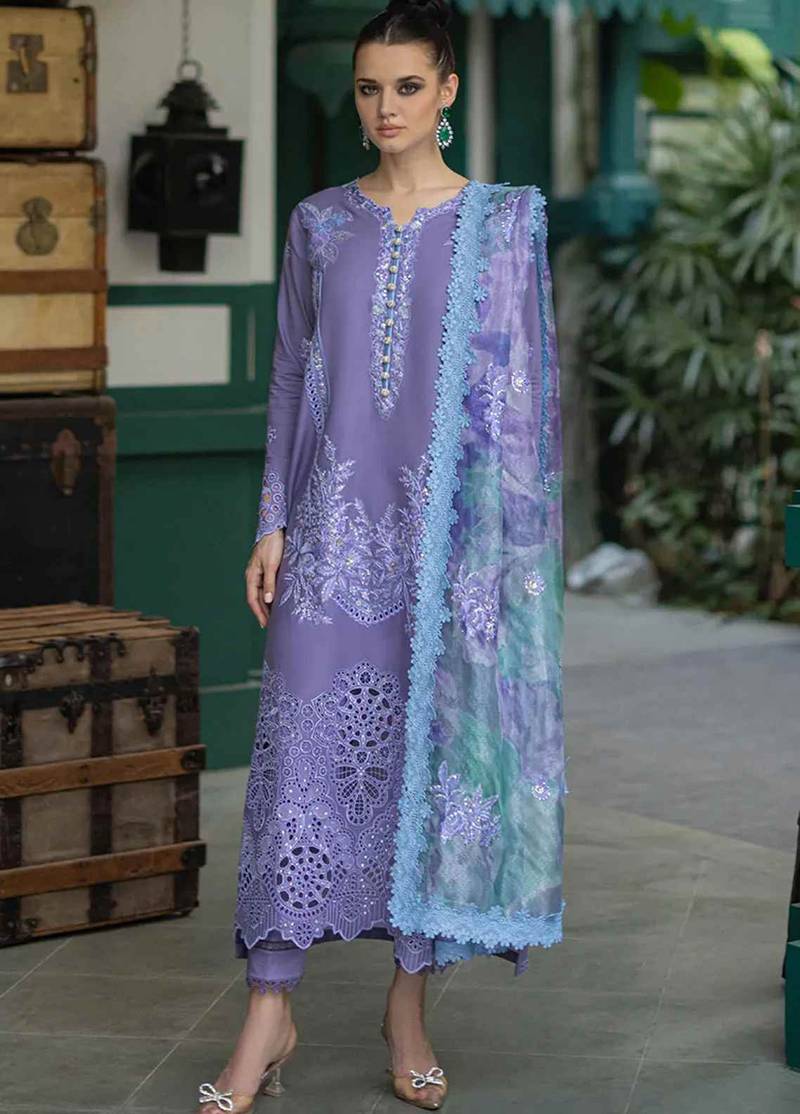 Mushaq Luxury Embroidery Lawn Unstitched 3 Piece 01-B
