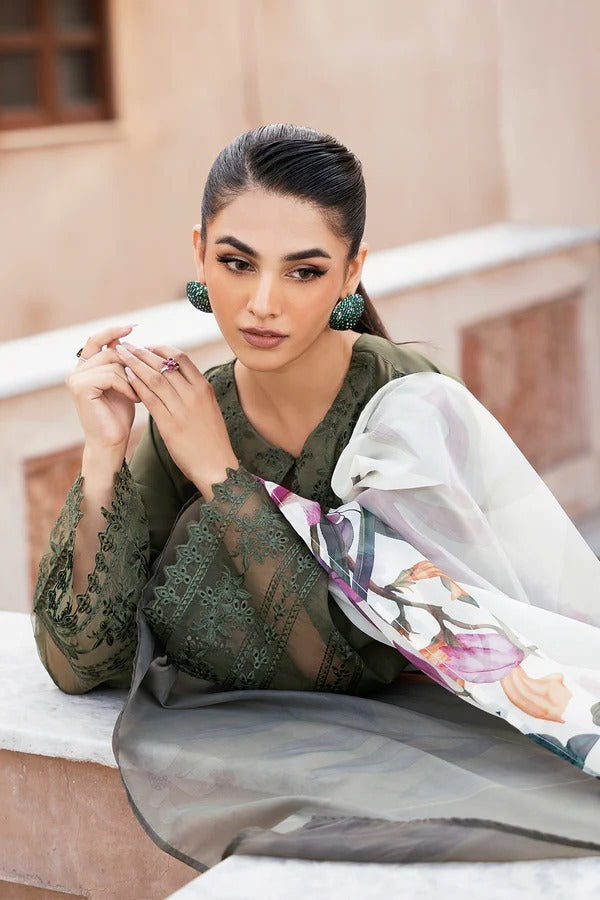 Esra Luxury Embroidery Lawn Unstitched 3 Piece 05-B
