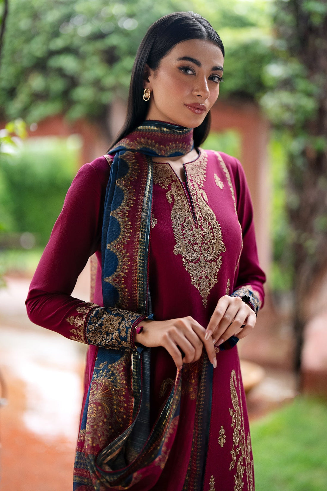 Jazmin Luxury Embroidery Lawn Unstitched 3 Piece 02-B