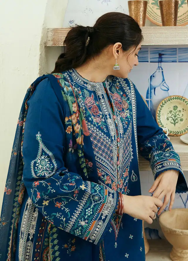 Luxury Embroidery Lawn Unstitched 3 Piece 09-B